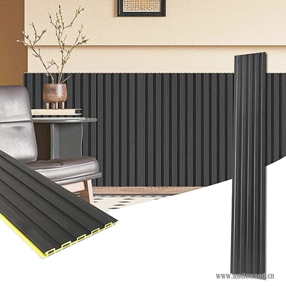 WPC Wood Composite Fluted Louver Wpc Pvc Louvers Indoor Wall Ceiling Decorative Wall Panel Para Interior Wall Cladding