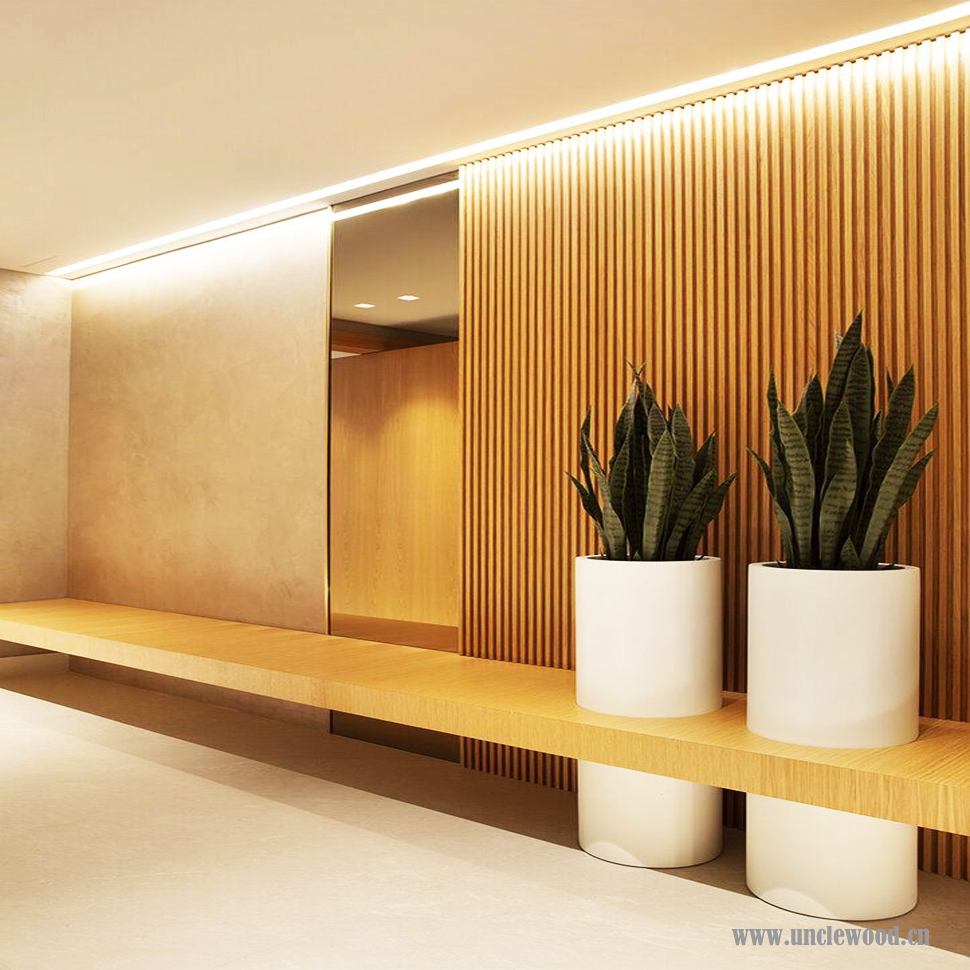 Wood Plastic PVC Wall Panel WPC PVC Cladding Boards Interior Exterior Fluted Wall Panels WPC Wall Panel 