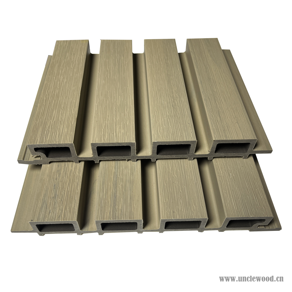 WPC double color co-extrusion external cladding outdoor decoration cladding exterior WPC flute wall panels