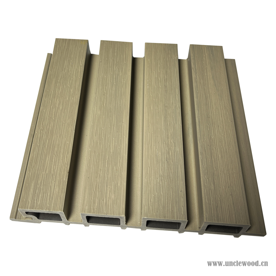 WPC double color co-extrusion external cladding outdoor decoration cladding exterior WPC flute wall panels