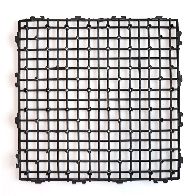 Four Way Interlocking Recycled Plastic Base Grid for WPC Composite Deck Tiles Perfect for Outdoor Flooring Support and Easy Installation