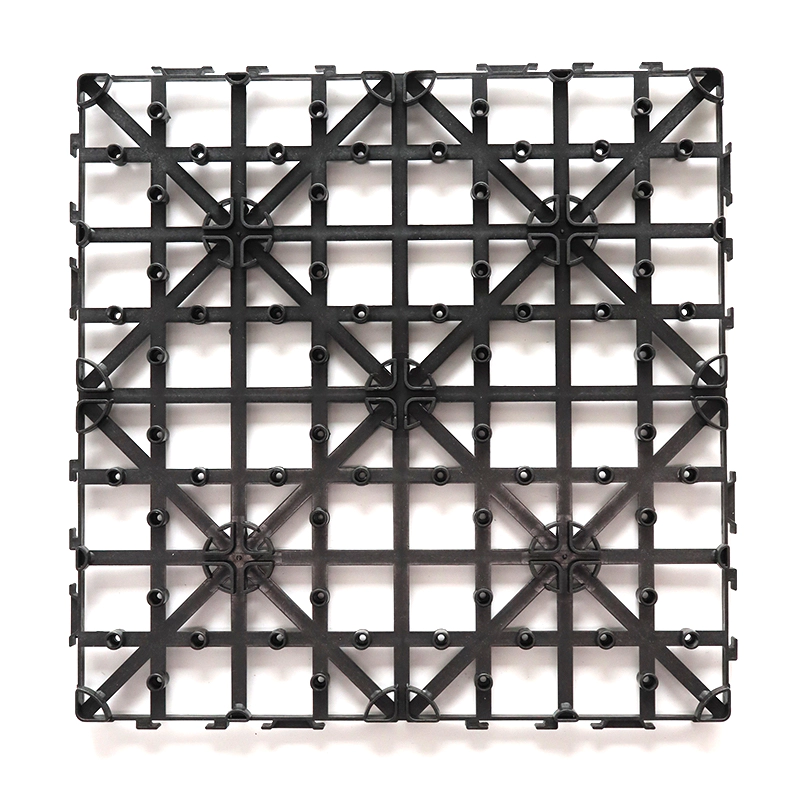 Four Way Interlocking Recycled Plastic Base Grid for WPC Composite Deck Tiles Perfect for Outdoor Flooring Support and Easy Installation