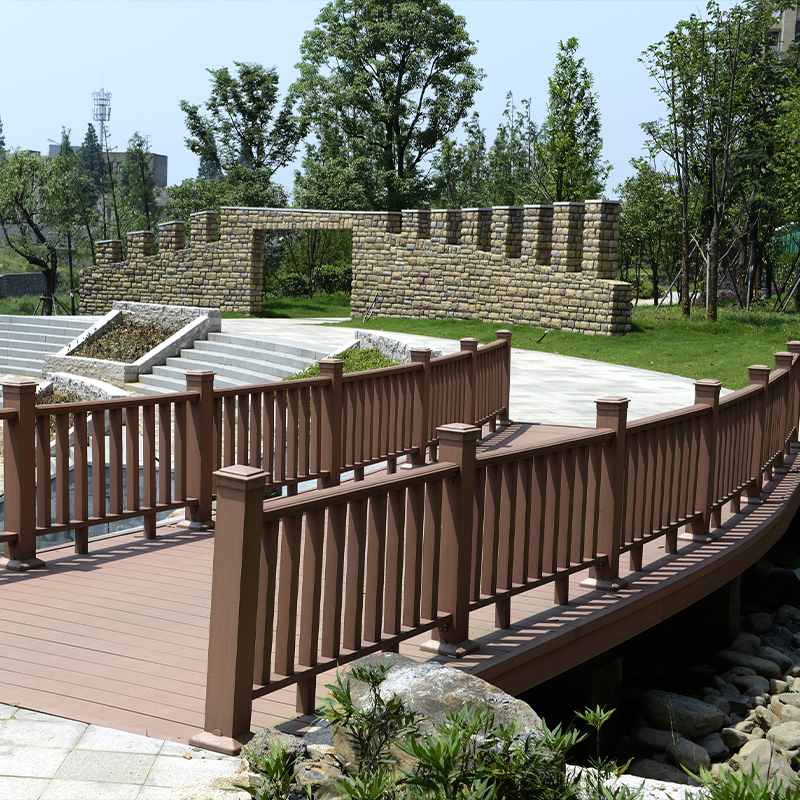 Modern WPC Composite Railings for Pedestrian Bridges in Parks and Gardens