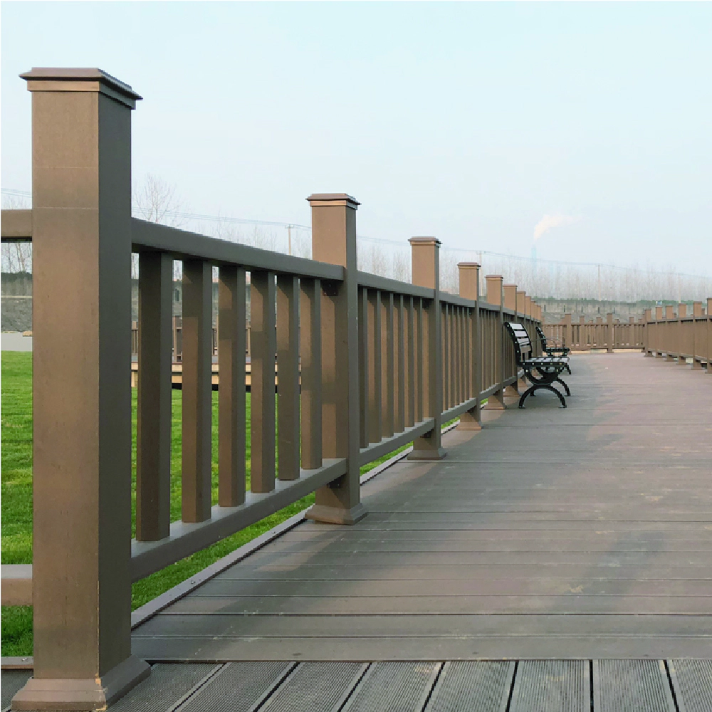 Modern WPC Composite Railings for Pedestrian Bridges in Parks and Gardens