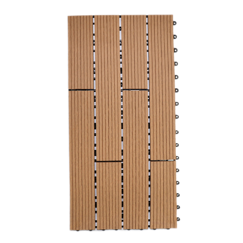 WPC Ambushed Flooring Waterproof and UV-resistant Wood Plastic Deck Tiles Interlocking for Outdoor Garden Patio Balcony