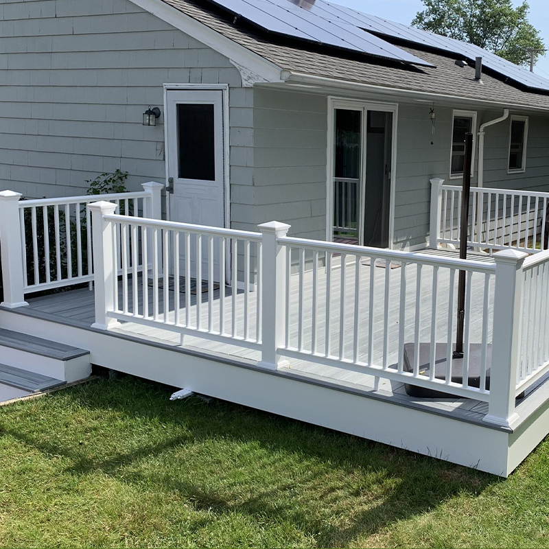 Deck Railing Wood Plastic Composite Stair Railing WPC Outdoor Handrail Cover Balustrades Rail