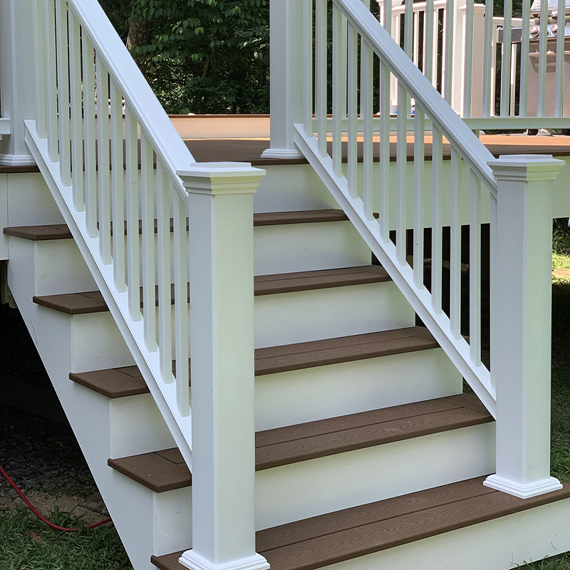 Deck Railing Wood Plastic Composite Stair Railing WPC Outdoor Handrail Cover Balustrades Rail