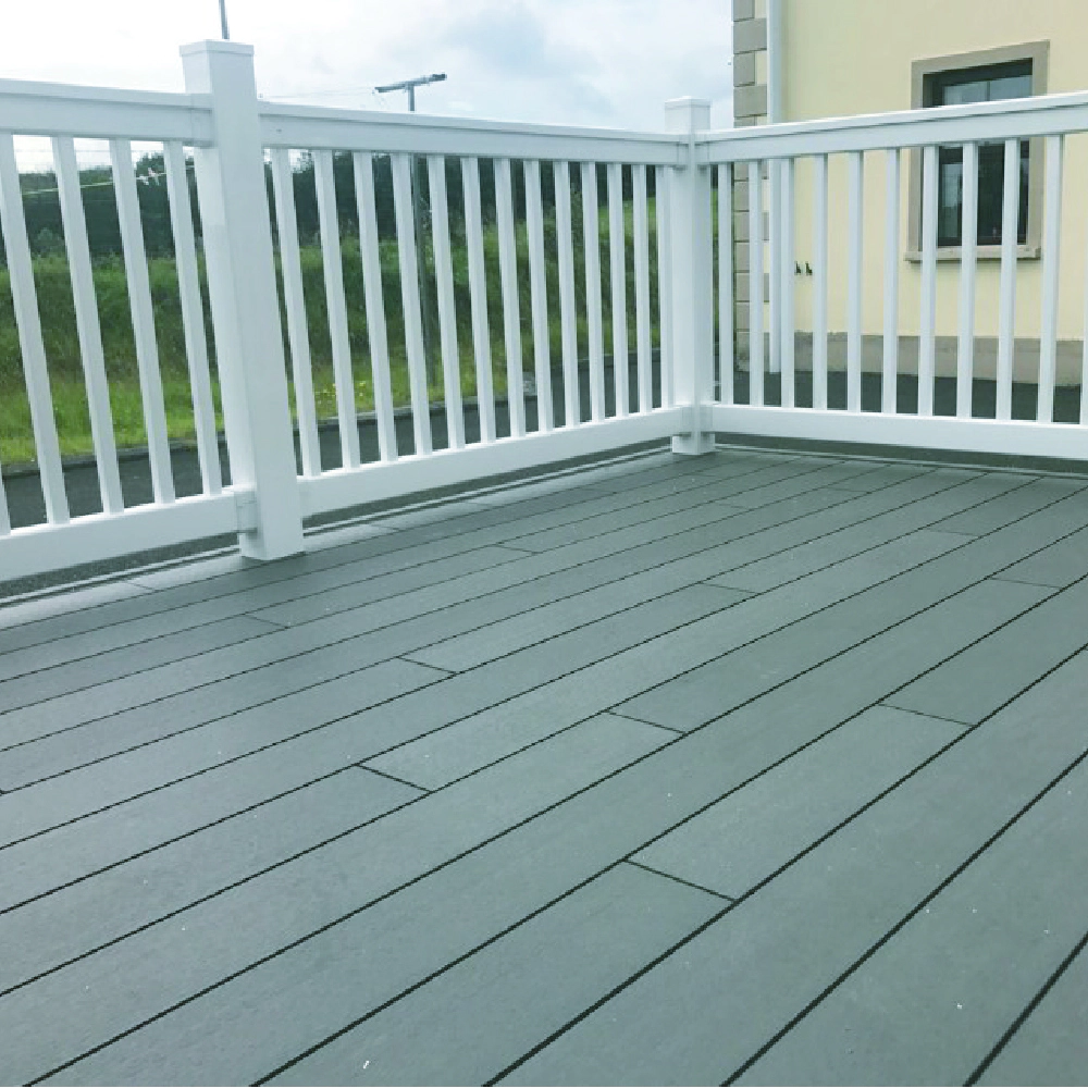 Deck Railing Wood Plastic Composite Stair Railing WPC Outdoor Handrail Cover Balustrades Rail