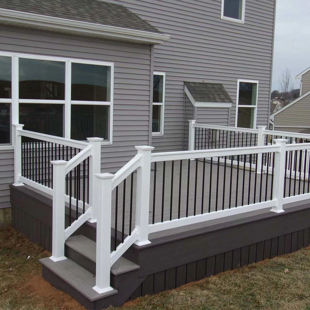 Deck Railing Wood Plastic Composite Stair Railing WPC Outdoor Handrail Cover Balustrades Rail