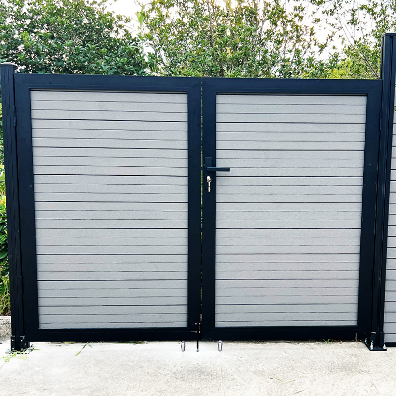 Exterior Wpc Gate Fence Electric Motor Aluminium Metal Entry Horizontal Composite Wood Driveway Swing Sliding Garden Gate