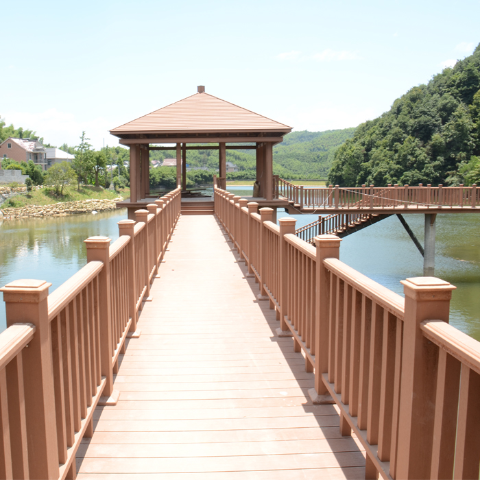 Customized Size WPC Composite Wood Railing Modern Outdoor Home Garden PVC Handrail for Balcony Deck Flooring Easy Installation