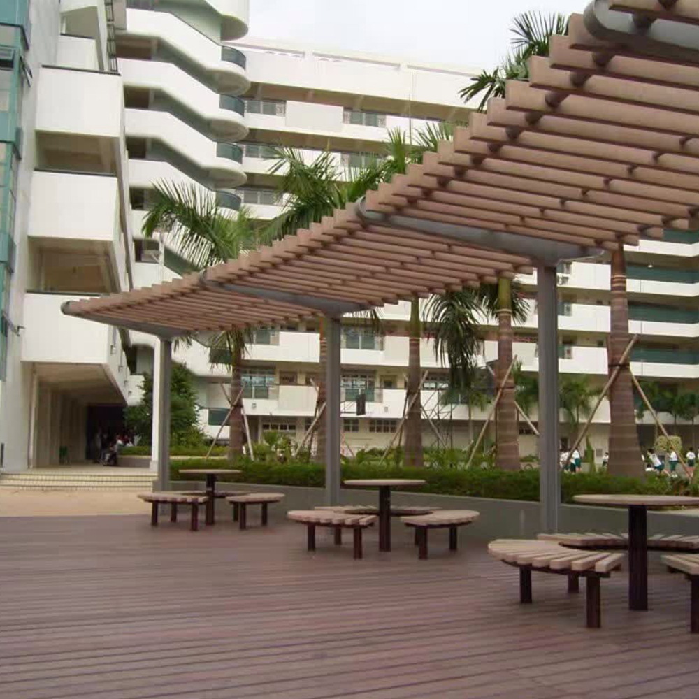 WPC Eco Friendly Outdoor Pergola for Garden Balcony Patio and Terrace Durable Wood Plastic Composite Structure