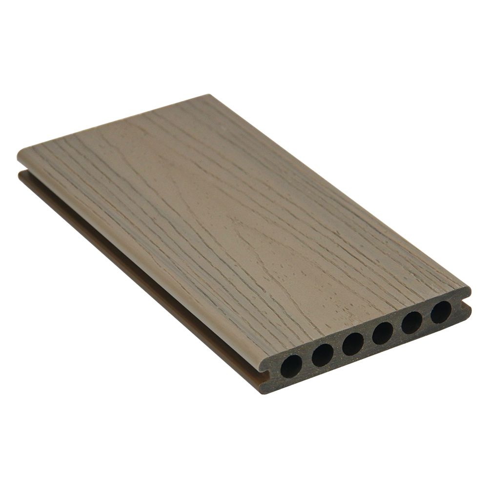 Waterproof Co-Extrusion WPC Decking Solid Color Interlocking Composite Decking Board Weather Resistant Outdoor Flooring