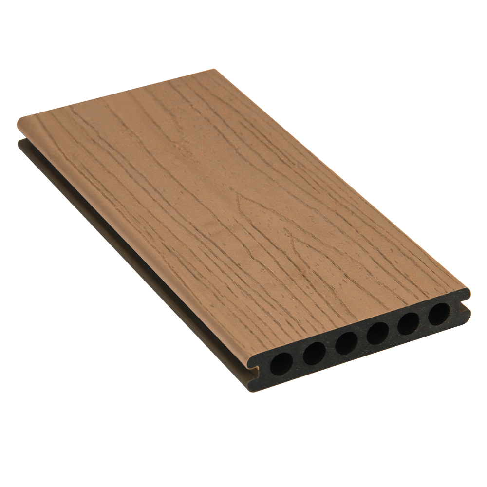 Waterproof Co-Extrusion WPC Decking Solid Color Interlocking Composite Decking Board Weather Resistant Outdoor Flooring