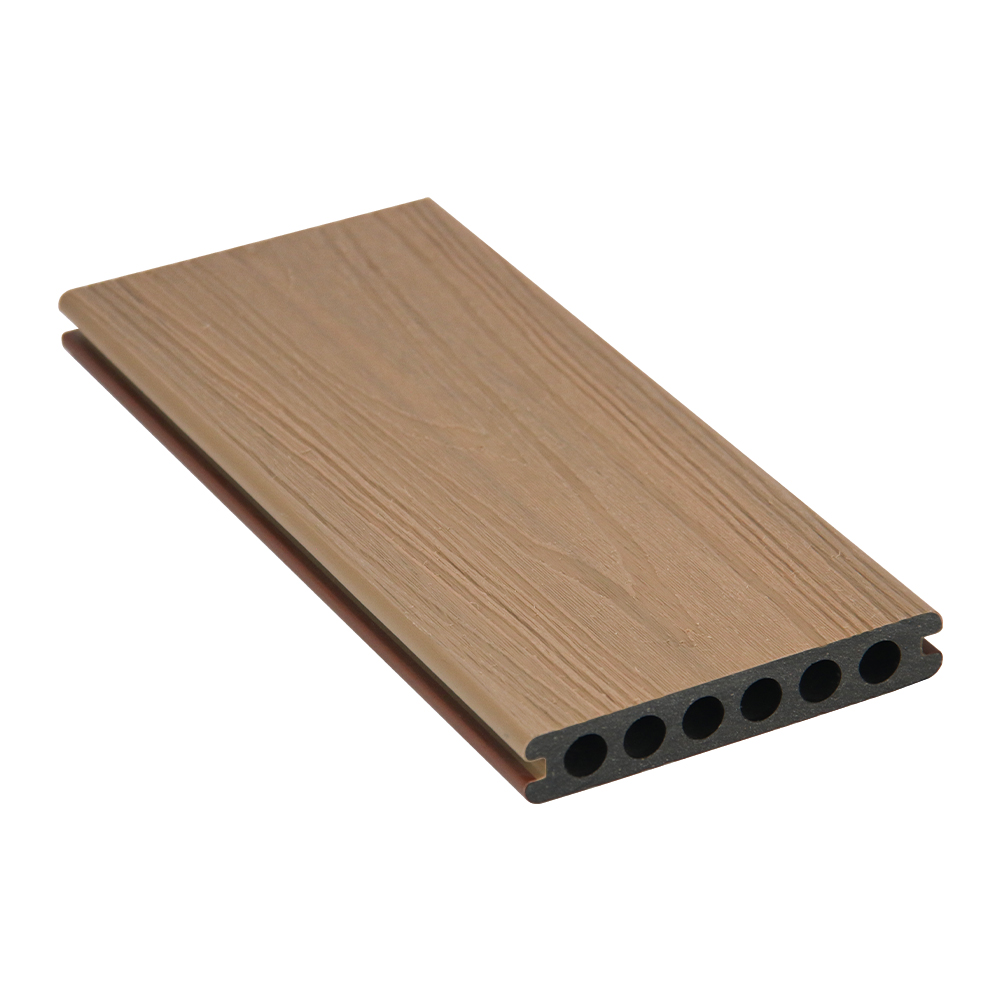 Co extrusion wpc decking boards outdoor waterproof capped composite decking supplier for garden terrace flooring