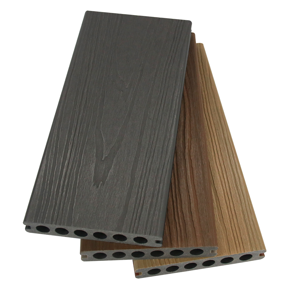 Co extrusion wpc decking boards outdoor waterproof capped composite decking supplier for garden terrace flooring